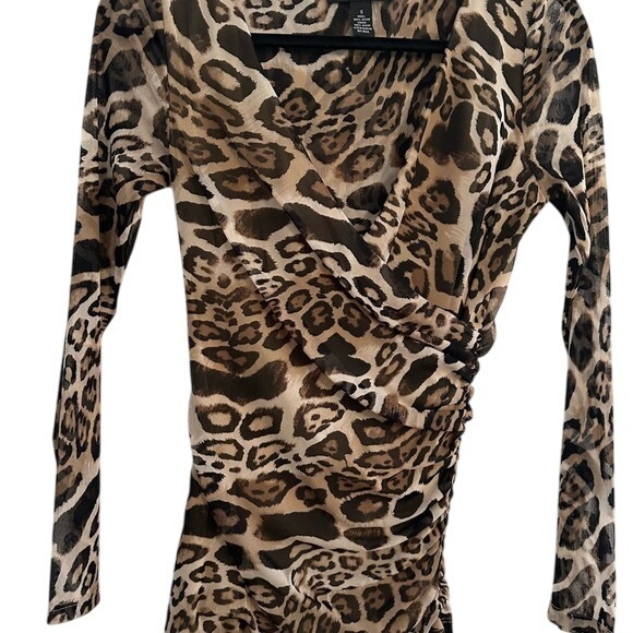 INC International Concepts Tops - INC International‎ Concepts Leopard Print Sheer Long Sleeve Top